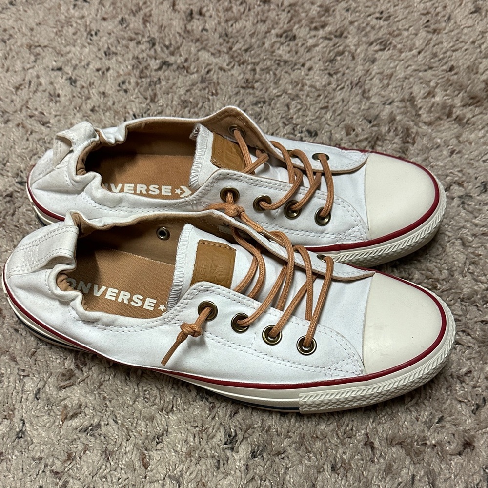 Converse Chuck Taylor All Star Shoreline Slip On with Tan Accents and Red Trim